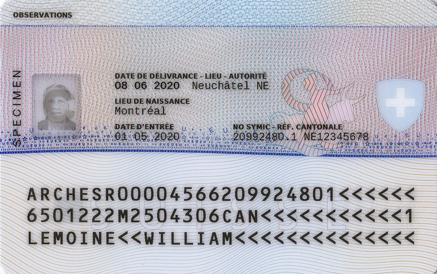 Aufenthaltstitel, Rückseite Ausweis C für Drittstaatsangehörige