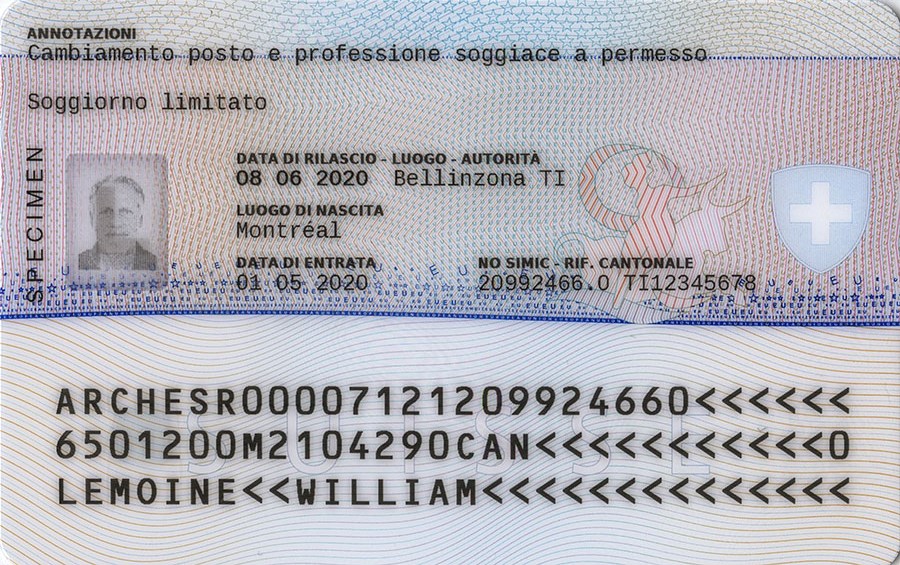 Aufenthaltstitel, Rückseite Ausweis L für Drittstaatsangehörige