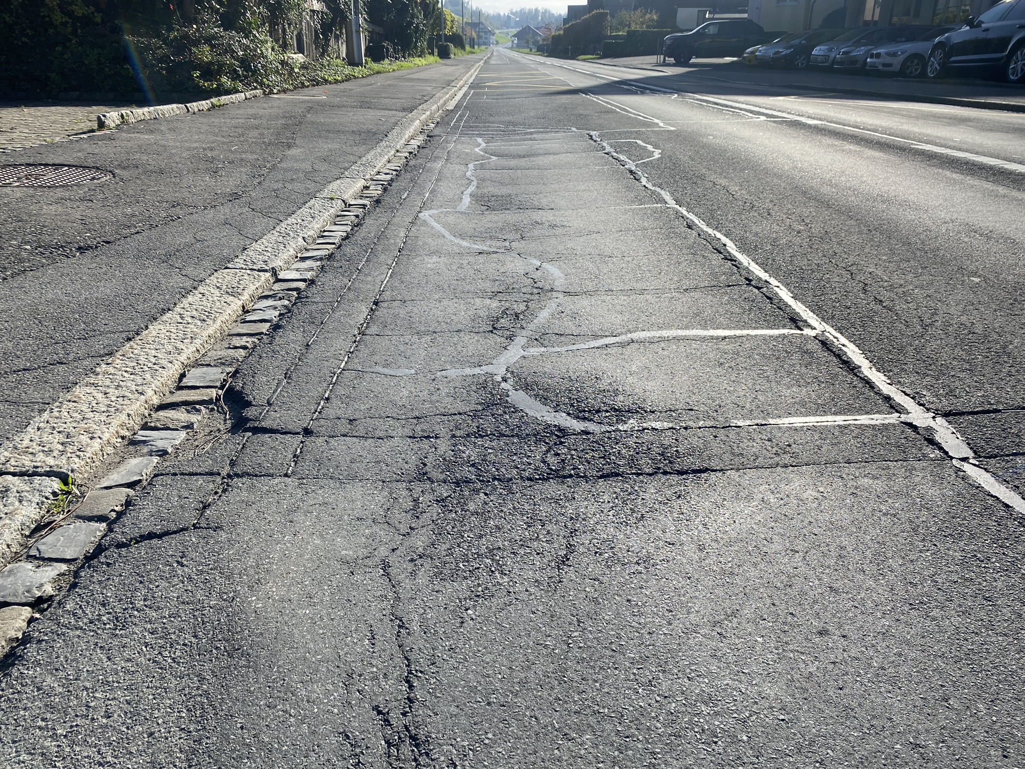 Schadhafter Strassenbelag